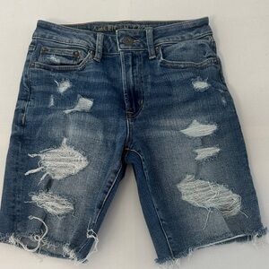 American Eagle Outfitters Men's Ripped Blue Jean Shorts